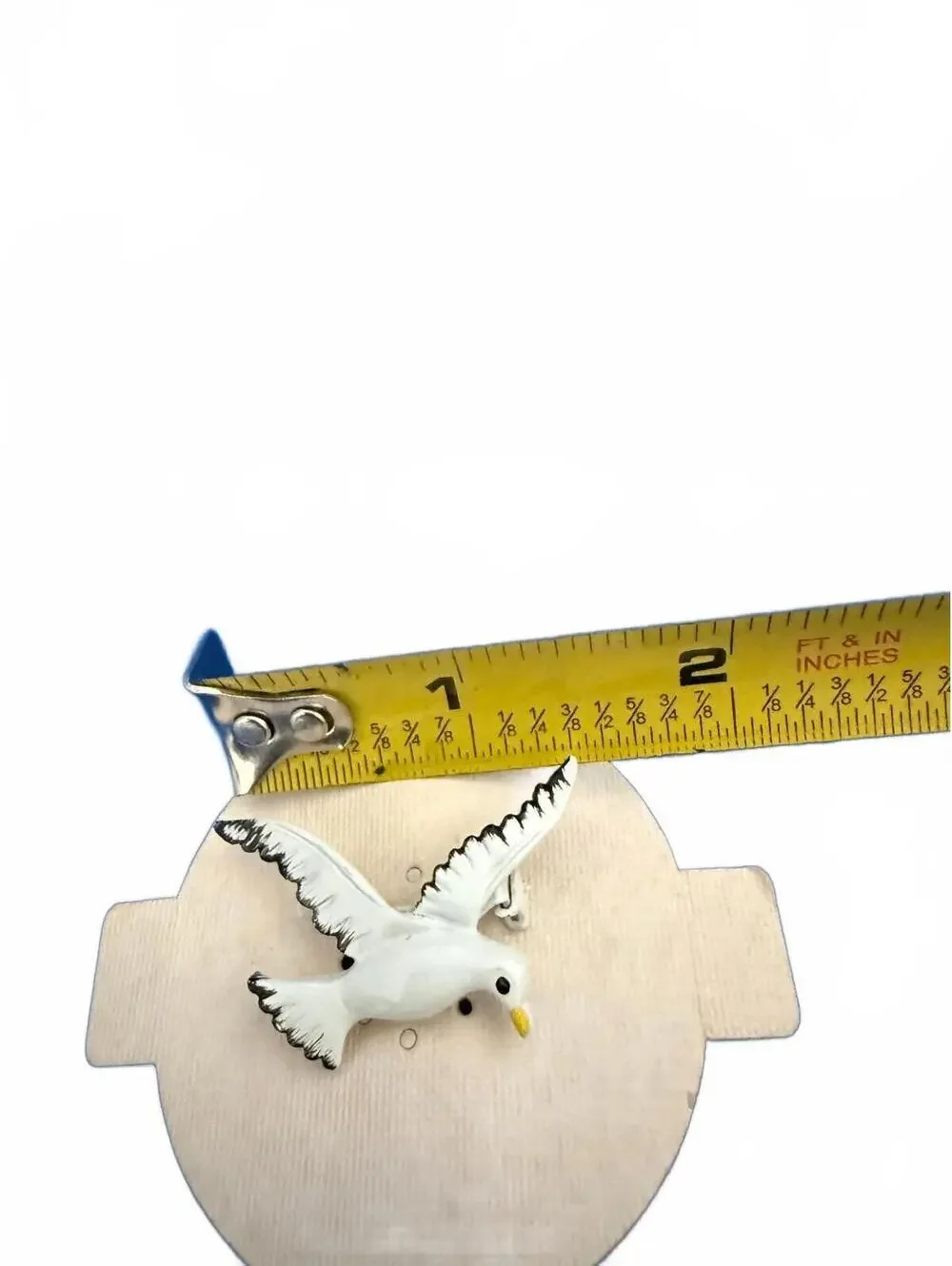 Vintage 1960s Gerry's White Enamel Rhinestone Seagull Bird Brooch